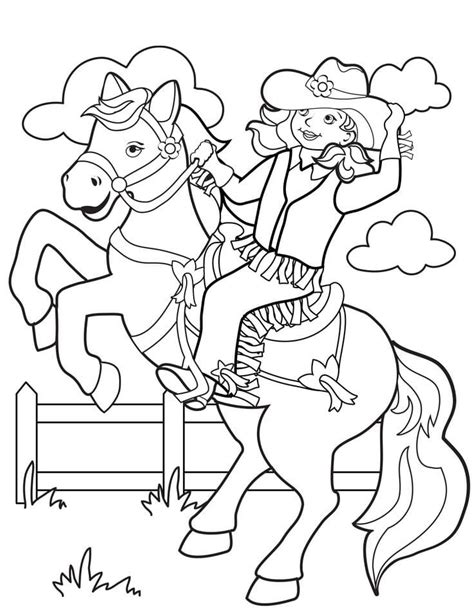 Cowgirl Coloring Pages (Free Printable PDF)